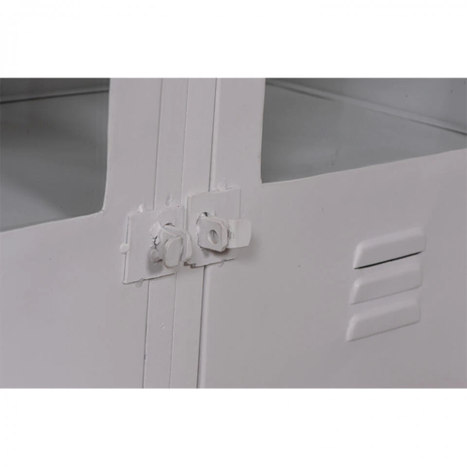 Giga Meubel Tv-Meubel Wit - 190x40x60 - Metaal - Locker Vintage Glas - Afbeelding 4