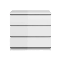 Ladekast Naia 3 Lades - Hoogglans Wit - 70,1x76,8x50 Cm