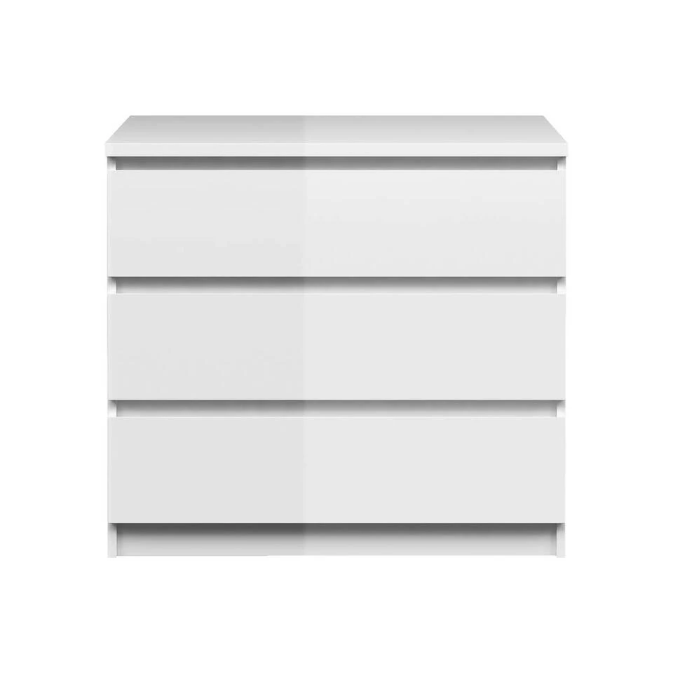 Ladekast Naia 3 Lades - Hoogglans Wit - 70,1x76,8x50 Cm