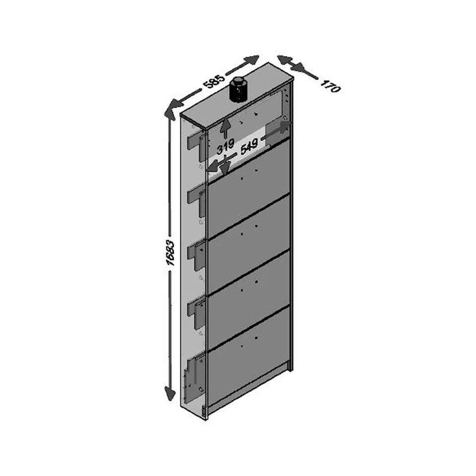 Schoenenkast Step - Eikenkleur - Afbeelding 2