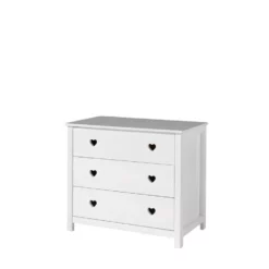 Vipack Commode Amori 3 Lades - Wit - 90x85,2x50 Cm