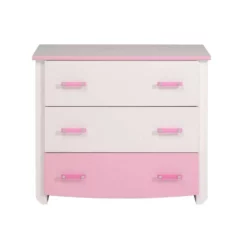 Ladekast Kiki - Wit/roze - 90x79x45 Cm