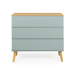 Tenzo Ladekast Dot 3 Lades - Lichtgroen/eiken - 79x90x43 Cm