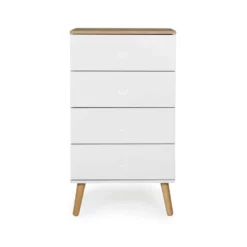 Tenzo Ladekast Dot 4 Lades - Wit/eiken - 98x55x43 Cm