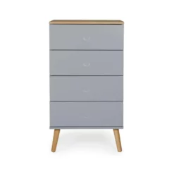 Tenzo Ladekast Dot 4 Lades - Grijs/eiken - 98x55x43 Cm