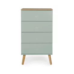 Tenzo Ladekast Dot 4 Lades - Lichtgroen/eiken - 98x55x43 Cm