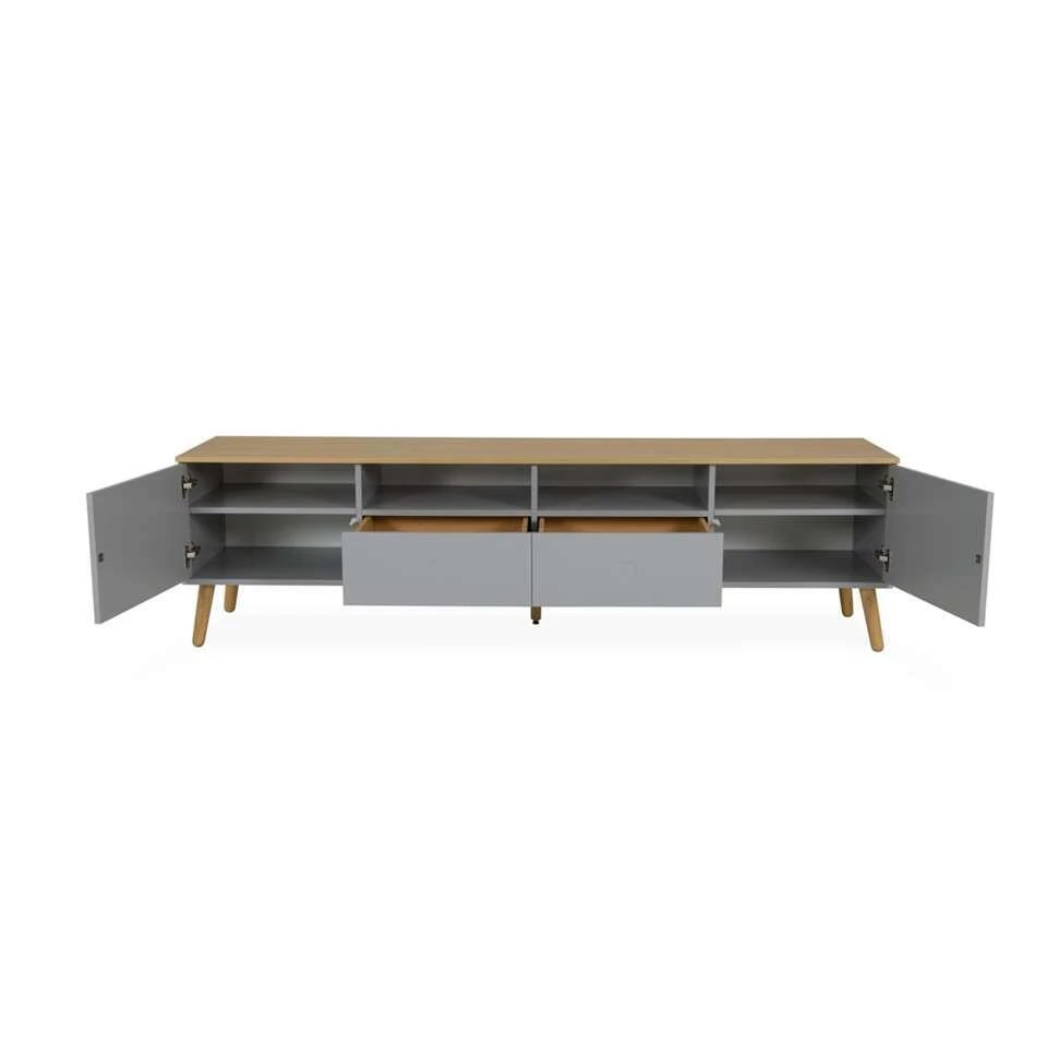 Tenzo Tv-meubel Dot - Grijs/eiken - 54x192x43 Cm - Afbeelding 3