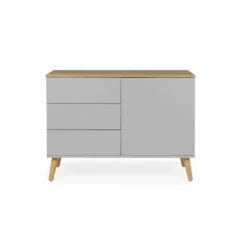Tenzo Dressoir Dot - Grijs/eiken - 79x109x43 Cm