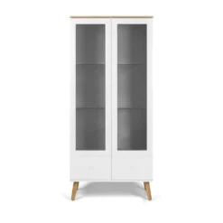Tenzo Vitrinekast Dot - Wit/eiken - 175x79x43 Cm