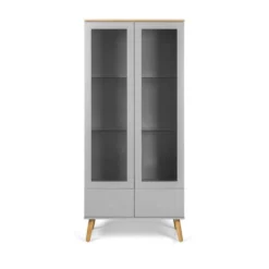 Tenzo Vitrinekast Dot - Grijs/eiken - 175x79x44 Cm