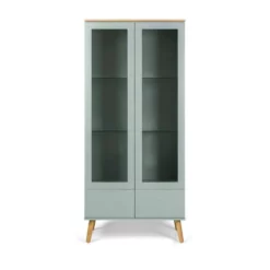 Tenzo Vitrinekast Dot - Lichtgroen/eiken - 175x79x45 Cm