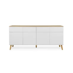 Tenzo Dressoir Dot - Wit/eiken - 79x192x43 Cm