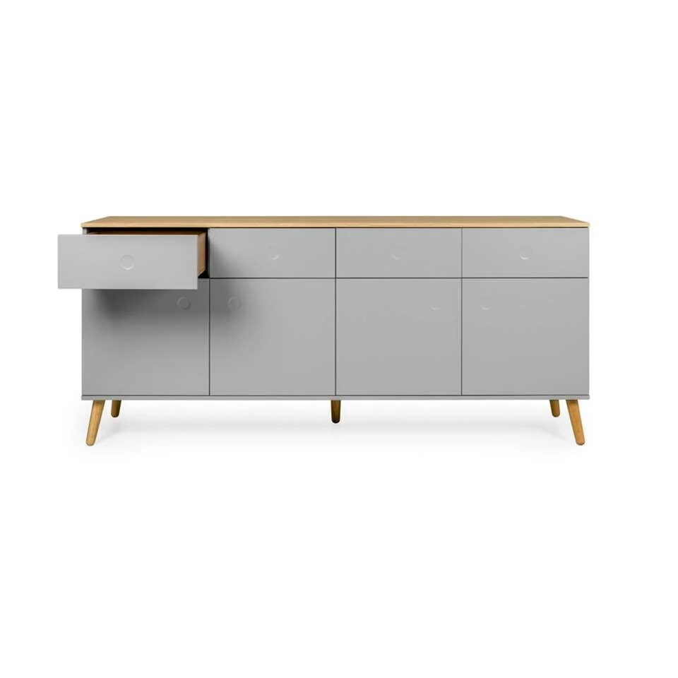 Tenzo Dressoir Dot - Grijs/eiken - 79x192x43 Cm - Afbeelding 2
