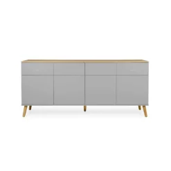 Tenzo Dressoir Dot - Grijs/eiken - 79x192x43 Cm