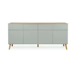 Tenzo Dressoir Dot - Lichtgroen/eiken - 79x192x43 Cm