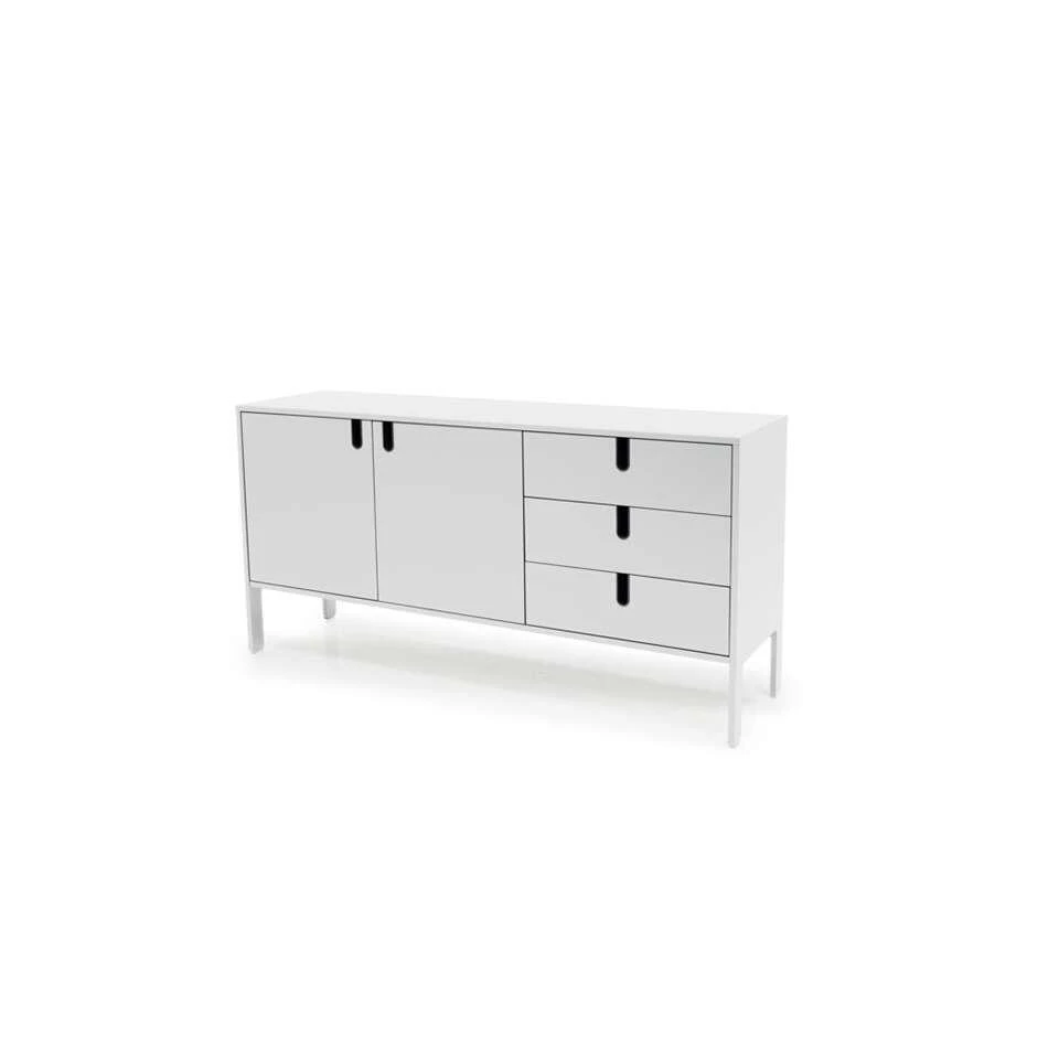 Tenzo Dressoir Uno - Wit - 86x171x46 Cm - Afbeelding 2