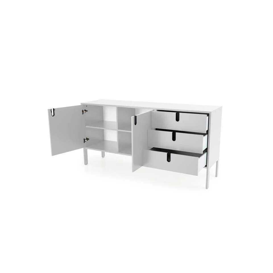 Tenzo Dressoir Uno - Wit - 86x171x46 Cm - Afbeelding 4