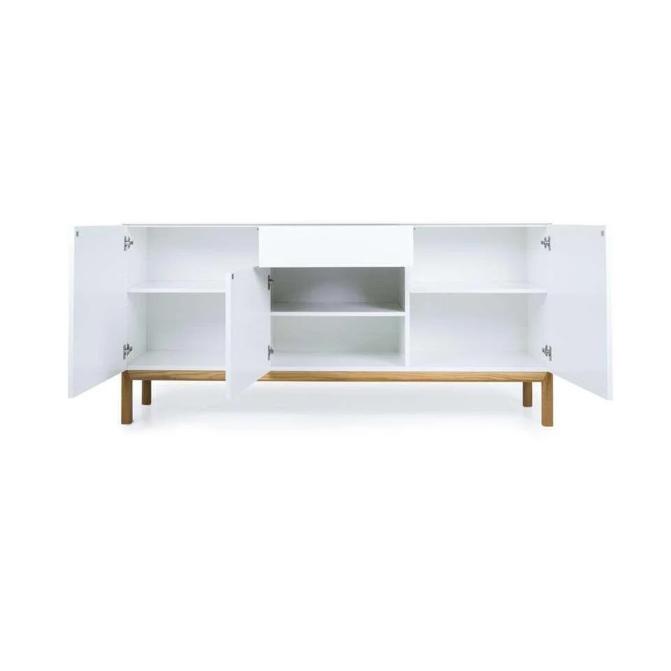 Tenzo Dressoir Patch 3 Deuren En 1 Lade - Wit/eikenkleur - 85x179x47 Cm - Afbeelding 2