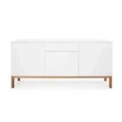 Tenzo Dressoir Patch 3 Deuren En 1 Lade - Wit/eikenkleur - 85x179x47 Cm
