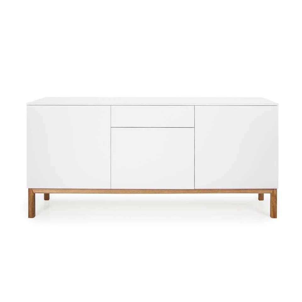 Tenzo Dressoir Patch 3 Deuren En 1 Lade - Wit/eikenkleur - 85x179x47 Cm