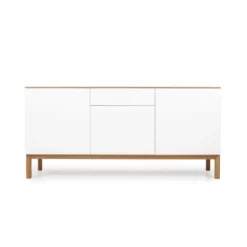 Tenzo Dressoir Patch 3 Deuren En 1 Lade - Eikenkleur/wit/eikenkleur - 85x179x47 Cm