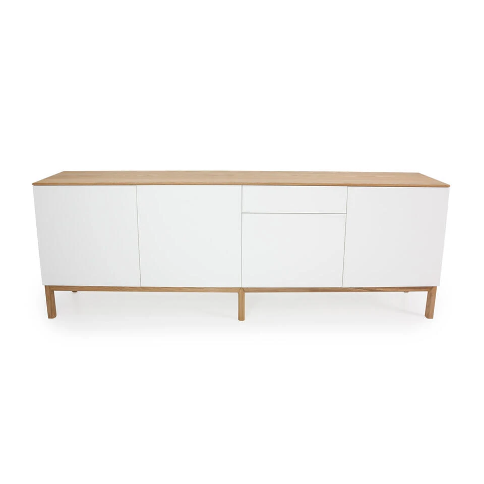 Tenzo Dressoir Patch 4 Deuren En 1 Lade - Eikenkleur/wit-eikenkleur - 85x238,5x47 Cm - Afbeelding 3