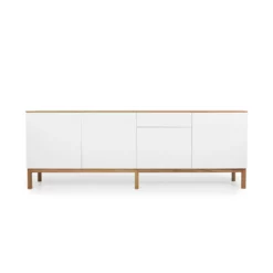 Tenzo Dressoir Patch 4 Deuren En 1 Lade - Eikenkleur/wit-eikenkleur - 85x238,5x47 Cm