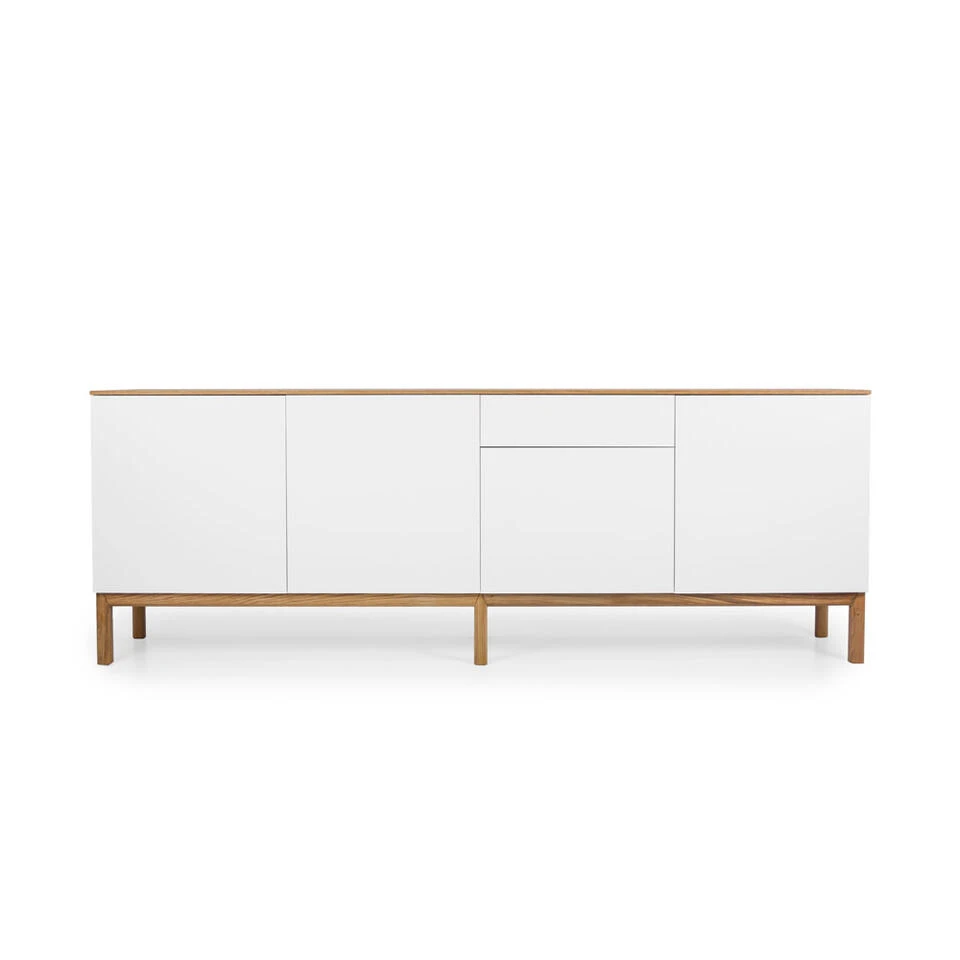 Tenzo Dressoir Patch 4 Deuren En 1 Lade - Eikenkleur/wit-eikenkleur - 85x238,5x47 Cm