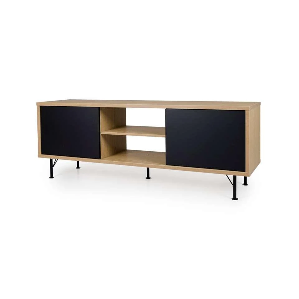 Tenzo Tv-meubel Flow - Eikenkleur/zwart - 60x164x44 Cm - Afbeelding 2