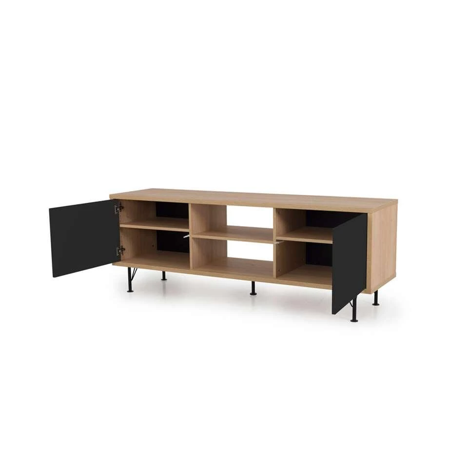 Tenzo Tv-meubel Flow - Eikenkleur/zwart - 60x164x44 Cm - Afbeelding 4