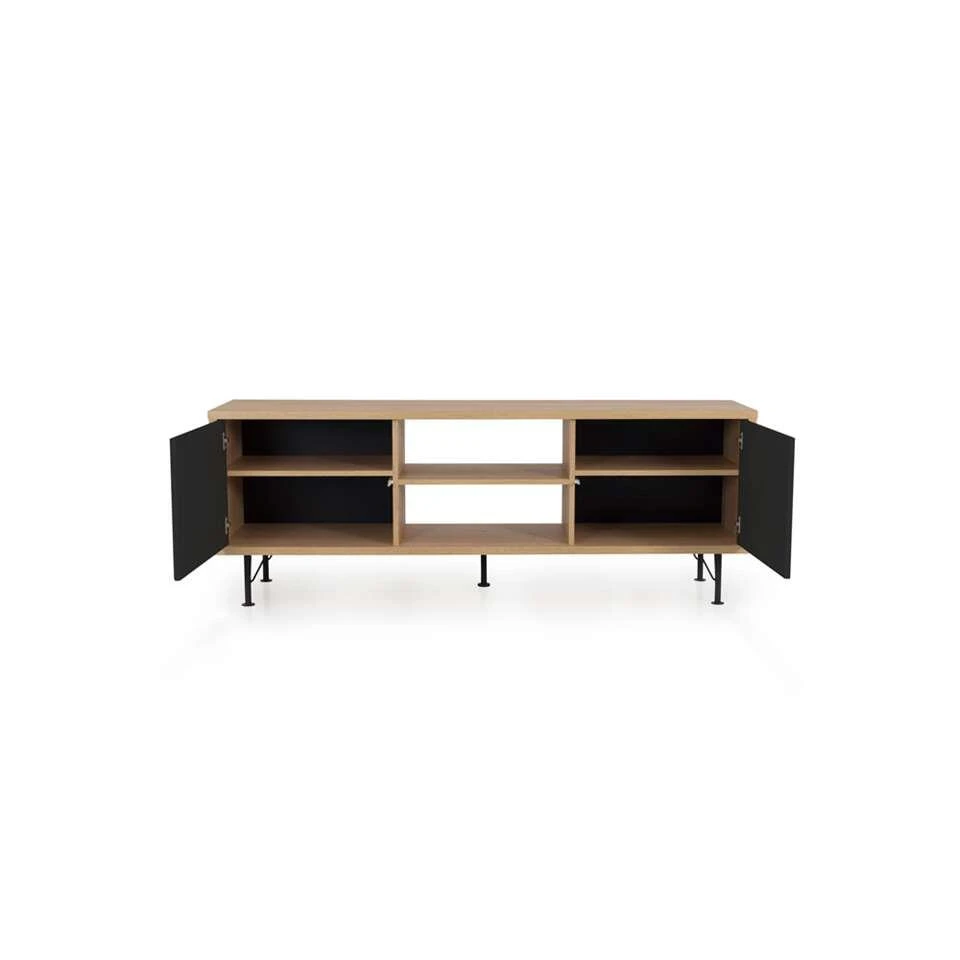 Tenzo Tv-meubel Flow - Eikenkleur/zwart - 60x164x44 Cm - Afbeelding 3