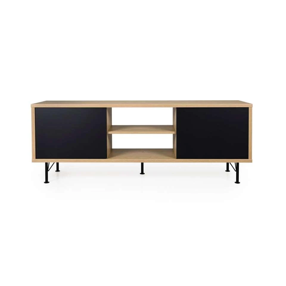 Tenzo Tv-meubel Flow - Eikenkleur/zwart - 60x164x44 Cm