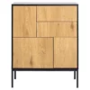 Dressoir Avola - Zwart/eiken - 103x80x40 Cm