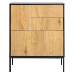 Dressoir Avola - Zwart/eiken - 103x80x40 Cm