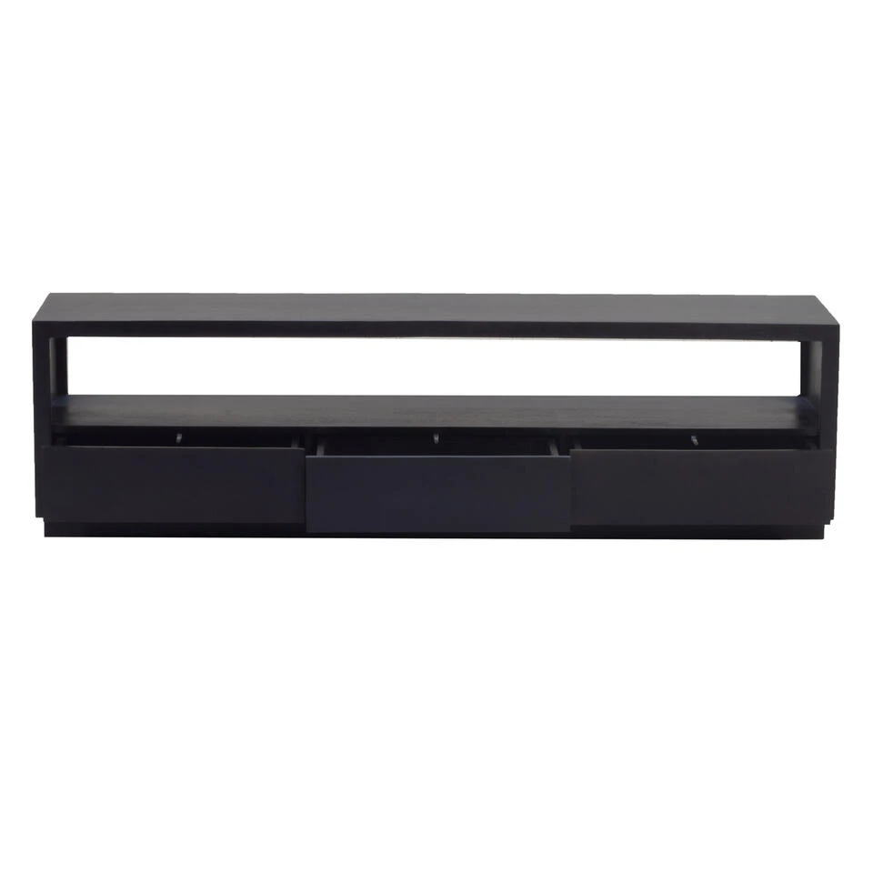 Giga Meubel Tv-Meubel Mangohout Zwart - 150x40x50cm - 3-Lades - Kast Luxurious - Afbeelding 3