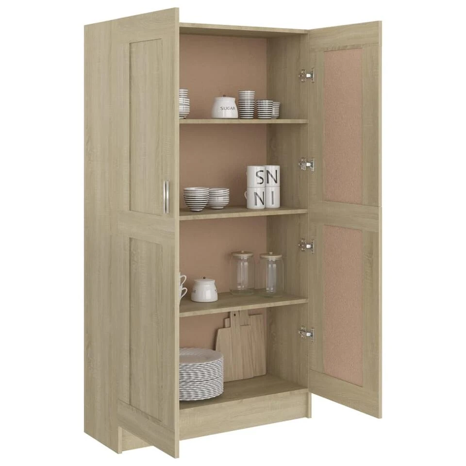 VidaXL Boekenkast 82,5x30,5x150 Cm Spaanplaat Sonoma Eikenkleurig - Afbeelding 4