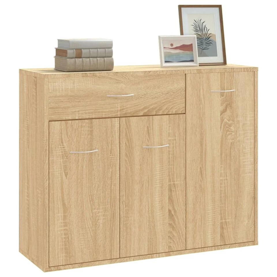 VidaXL Dressoir 88x30x70 Cm Bewerkt Hout Sonoma Eikenkleurig - Afbeelding 3