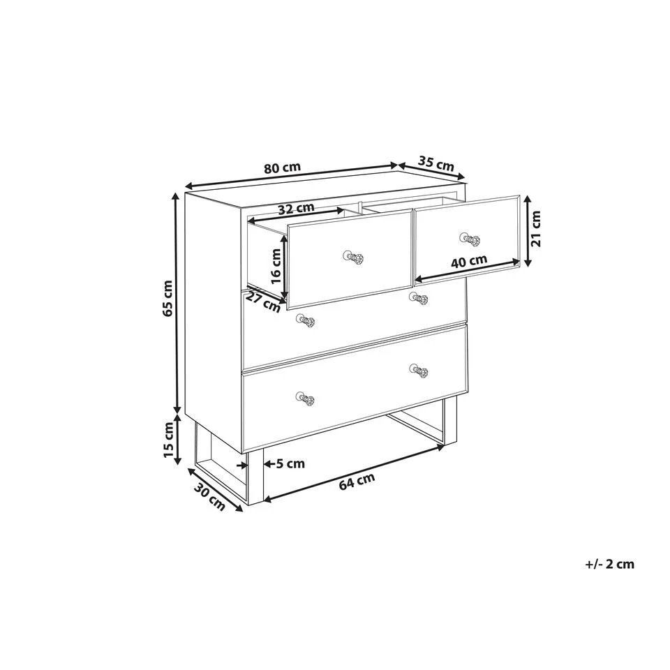 Beliani Commode NESLE - Zilver Glas - Afbeelding 3
