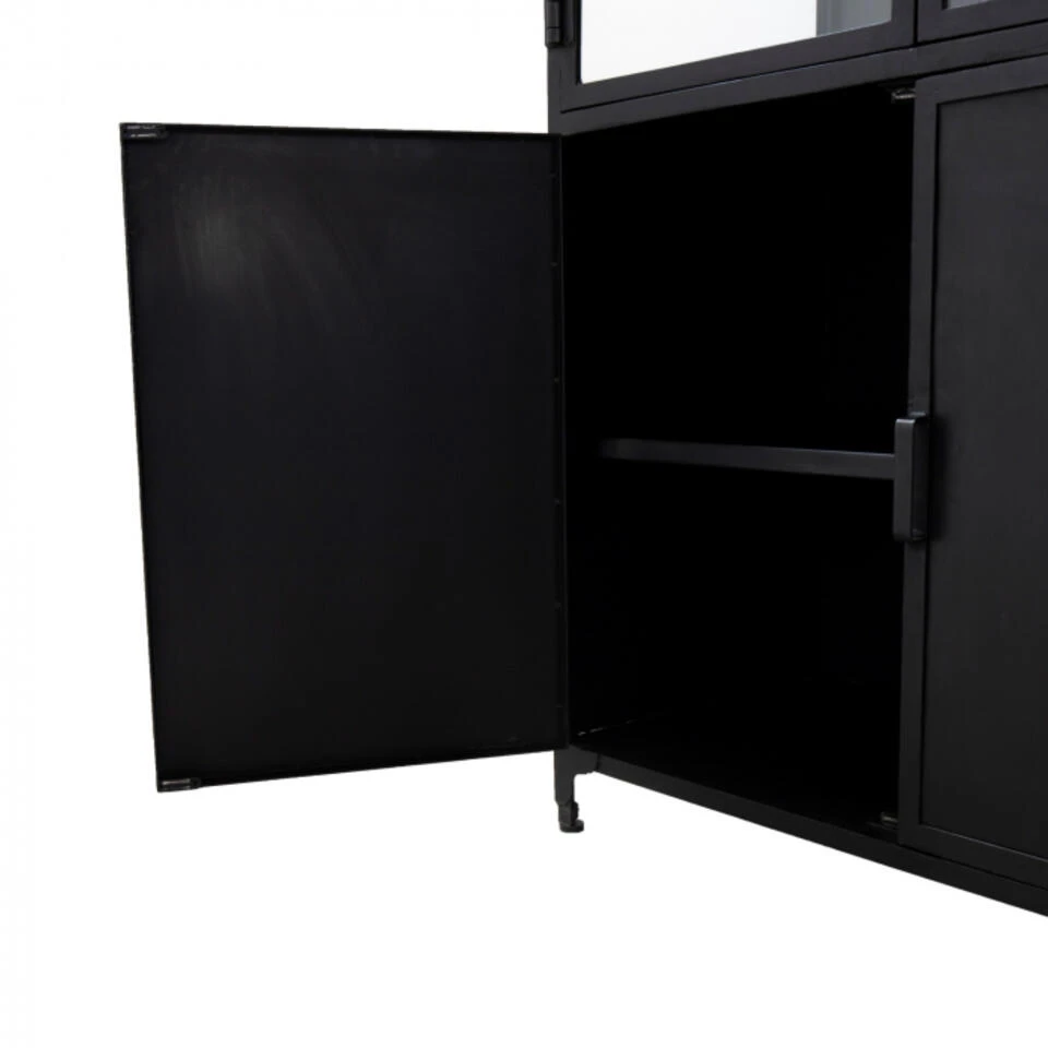 Vitrinekast Met Glas - Metaal - 50x150x230cm - Vitrinekast Lott Zwart - Giga - Afbeelding 4