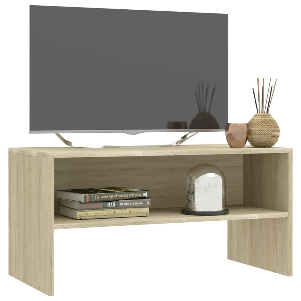 VidaXL Tv-meubel 80x40x40 Cm Bewerkt Hout Sonoma Eikenkleurig - Afbeelding 3