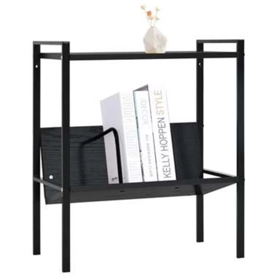 VidaXL Boekenkast Met 2 Schappen 52x28x59 Cm Spaanplaat Zwart - Afbeelding 2