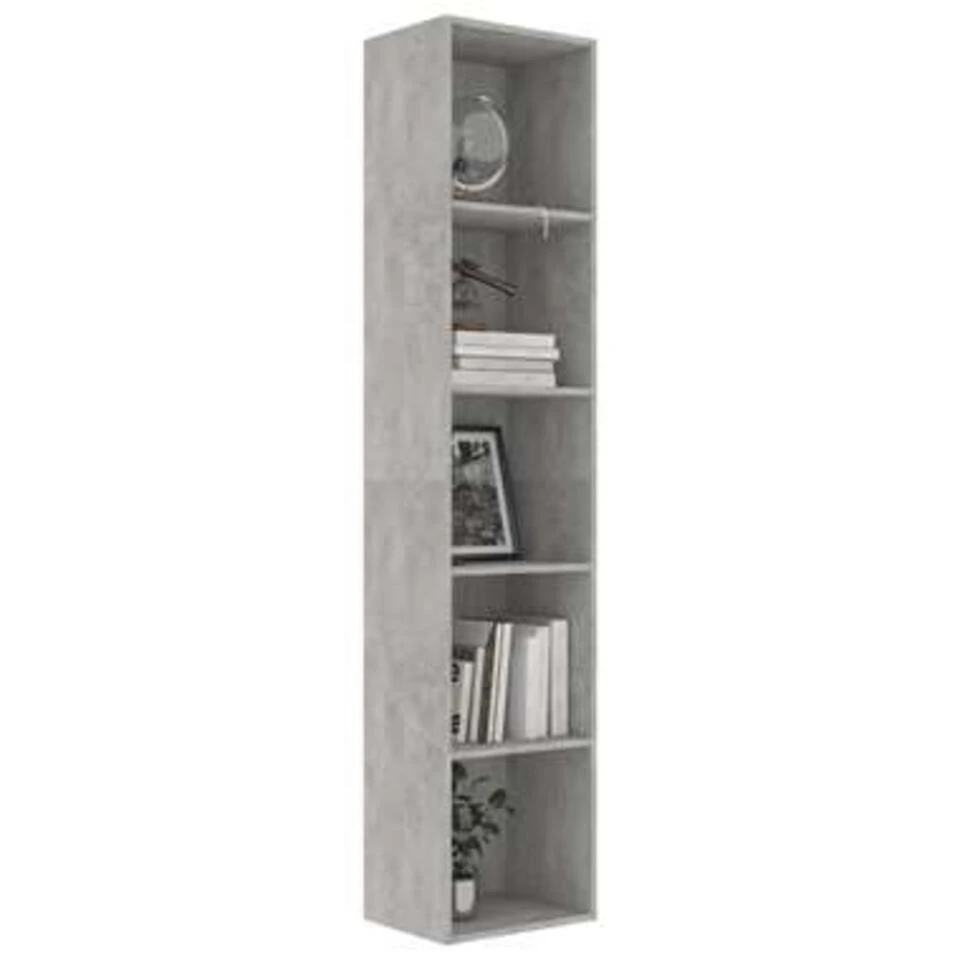 VidaXL Boekenkast 40x30x189 Cm Spaanplaat Betongrijs - Afbeelding 2