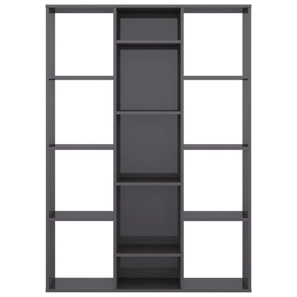 VidaXL Kamerscherm/boekenkast 100x24x140 Cm Spaanplaat Hoogglans Grijs - Afbeelding 4