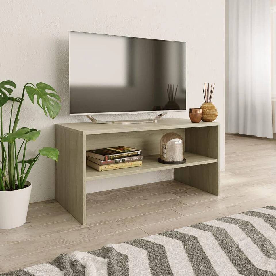 VidaXL Tv-meubel 80x40x40 Cm Bewerkt Hout Sonoma Eikenkleurig - Afbeelding 2