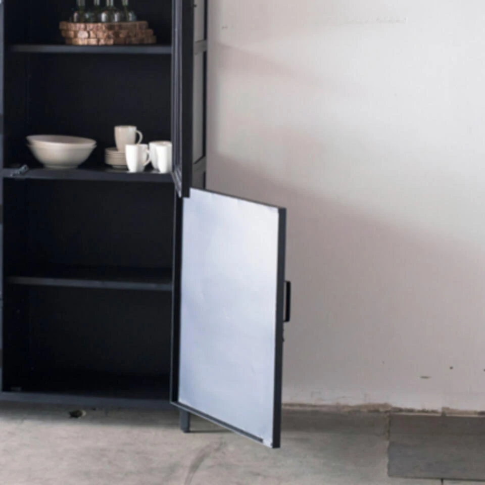 Giga Meubel Vitrinekast Zwart Metaal - 6-deurs - Glas/Metaal - Lotte - Afbeelding 4