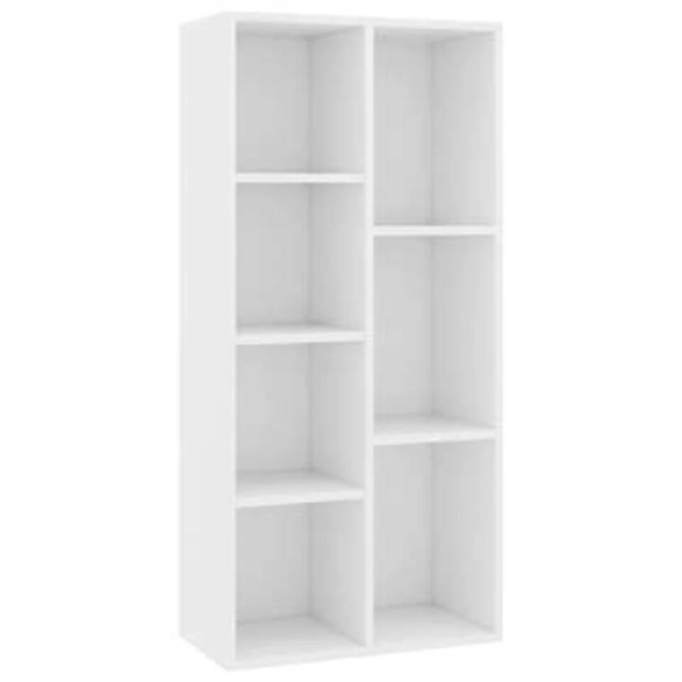 VidaXL Boekenkast 50x25x106 Cm Bewerkt Hout Wit - Afbeelding 2