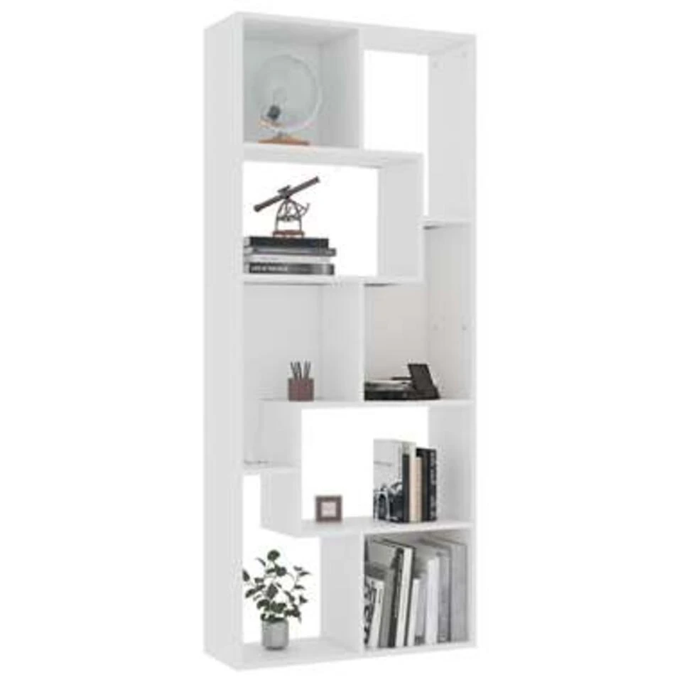 VidaXL Boekenkast 67x24x161 Cm Bewerkt Hout Wit - Afbeelding 4
