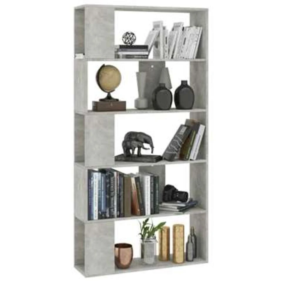 VidaXL Boekenkast/kamerscherm 80x24x159 Cm Bewerkt Hout Betongrijs - Afbeelding 3