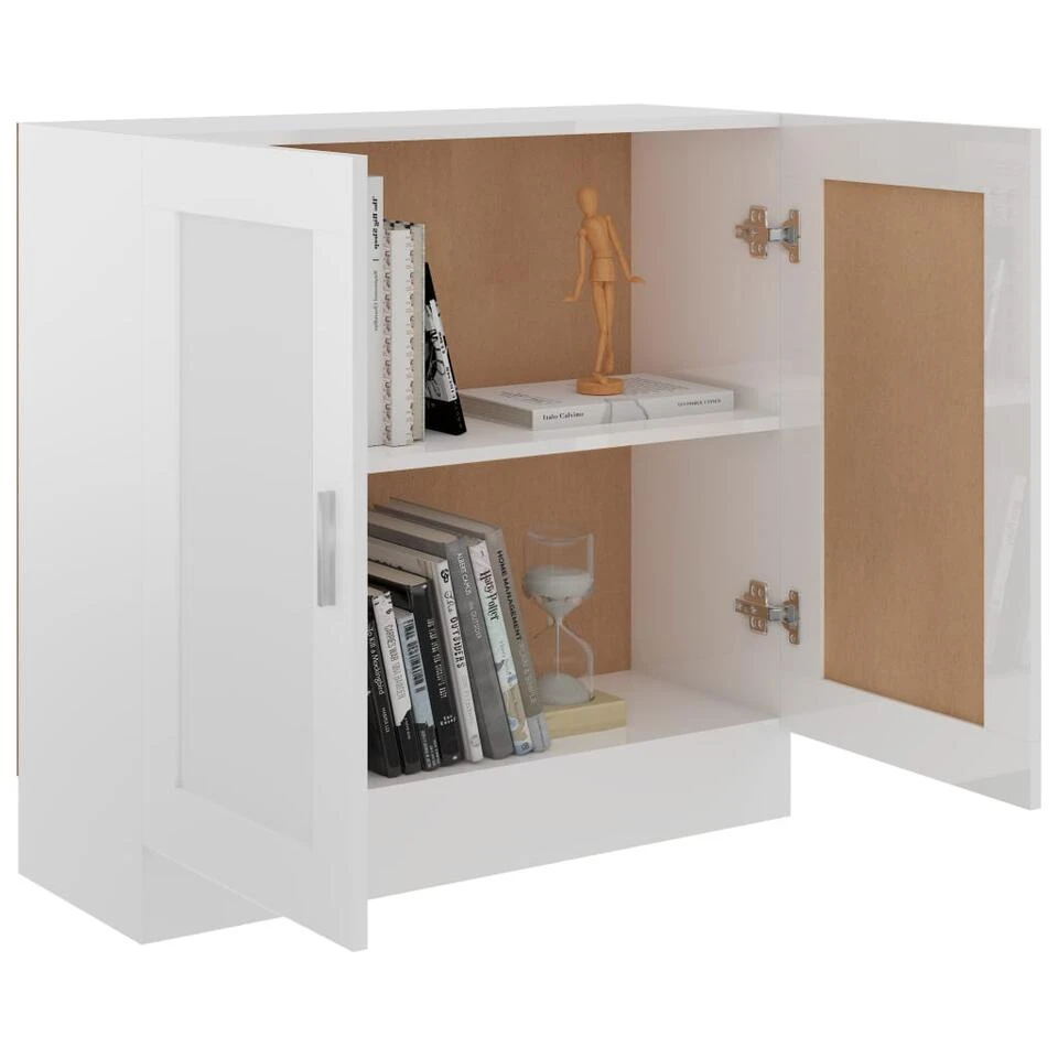 VidaXL Boekenkast 82,5x30,5x80 Cm Spaanplaat Hoogglans Wit - Afbeelding 4