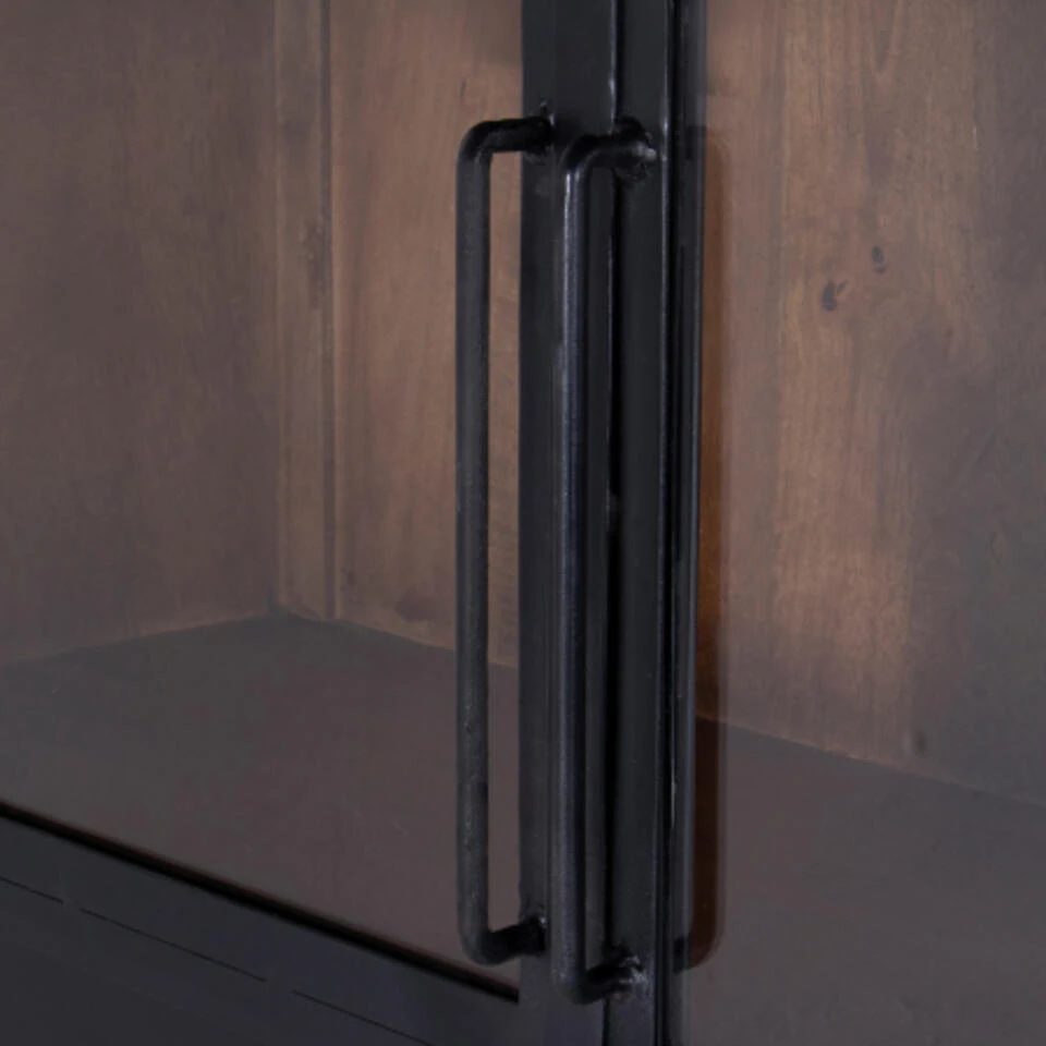 Giga Meubel Vitrinekast Mangohout 2-deurs - 120x40x200cm - James - Afbeelding 4